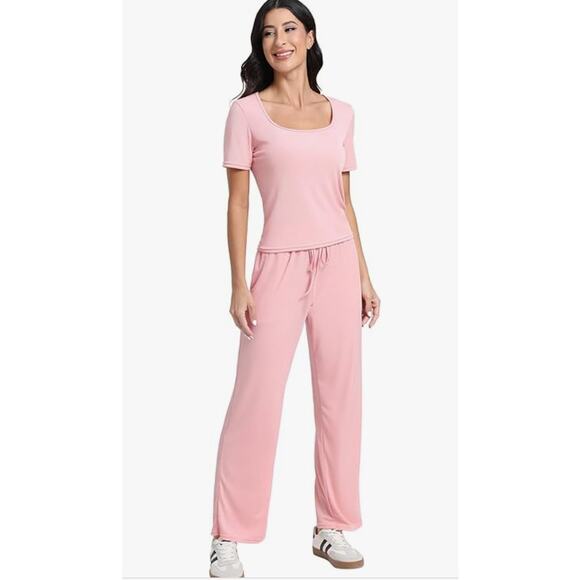 Lounge Set 2 Piece Yoga Wide Leg Pants Tracksuit Set SIZE 2XL - Picture 3 of 6
